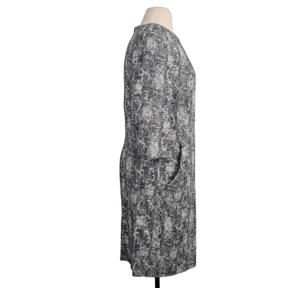 MM Lafleur Etsuko Sheath Dress Sz 10 Crackle Black White Workwear Office Career - Picture 4 of 12